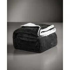 GENERICO - Cobija Térmica Ovejero Cama Doble-Queen 190x220 Color Negro