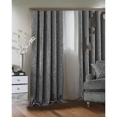 GENERICO - Cortinas Modernas Finas Decoración Hogar De Lujo Color Gris Oscuro