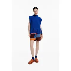 MAGLIONE - Chaleco Flecos Cuello Tortuga con Sisa