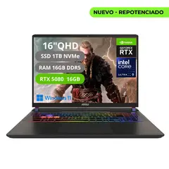 MSI - Portatil Gamer Vector 16 Hx AI Intel Core Ultra 9 275HX Ram 16gb Ssd 1tb Rtx 5080 16gb