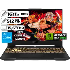 ASUS - PORTÁTIL GAMER INTEL CORE I5-12500H 16GB RAM 512GB SSD RTX 3050 4GB WIN 11 15,6"FHD JAEGER GRAY