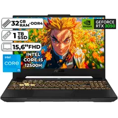 ASUS - PORTÁTIL GAMER INTEL CORE I5-12500H 32GB RAM 1TB SSD RTX 3050 4GB 15,6" FHD JAEGER GRAY