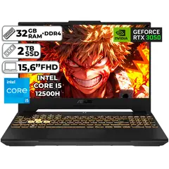 ASUS - PORTÁTIL GAMER INTEL CORE I5-12500H 32GB RAM 2TB SSD RTX 3050 4GB 15,6" FHD JAEGER GRAY