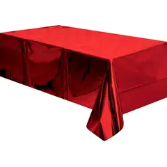 GENERICO - Mantel metalizado Fiestas Cumpleaños rojo