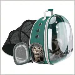 GENERICO - Morral Tipo Mochila Con Expansion Trasera Mascotas - Verde