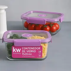KITCHENWARE - Set x9 Contenedores Refractarios con Tapas Herméticas y Bomba