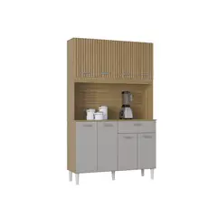 GENERICO - Alacena Para Cocina Cassia 8 Puertas 1 Cajon Damasco Acanalado