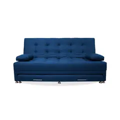 GENERICO - Sofa Cama Hostettler Nido Tarima Azul Petroleo + Cojin Multiuso