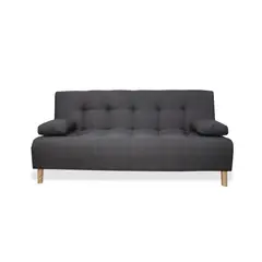 GENERICO - Sofa Cama Fischer 3 Puestos Gris + Cojines