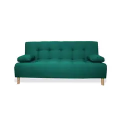 GENERICO - Sofa Cama Fischer 3 Puestos Verde + Cojines