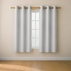 CASATUA - Cortina Blackout 100% 2 Paños 107x160cm Textura Lino - Gris