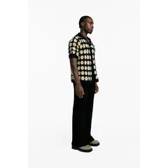 MAGLIONE - Camiseta Polo Flores crochet manga corta