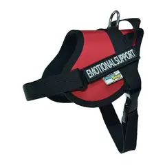 GENERICO - Arnes K9 Talla S Rojo Con 2 Parches Emotional Support