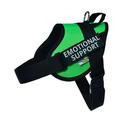 GENERICO - Arnes K9 Talla M Verde Limon Con 2 Parches Emotional Support