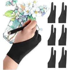 GENERICO - Guantes Dos Dedos Antiestáticos Para Dibujo 6 Unidades