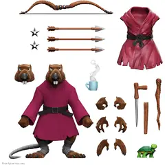 SUPER B - Splinter Flocked Figura de Acción Tortugas Ninja TMNT Super7