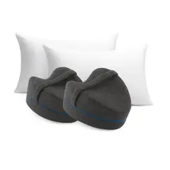 GENERICO - Combo: 2 Almohadas Siliconadas + 2 Almohadas Ortopédicas para Piernas
