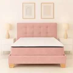 ESTILO Y CONFORT - Basecama + Colchón Resortado + Cabecero Deco 160x190 Palo de Rosa