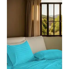 GENERICO - Juego de Sábanas Unicolor Color Turquesa