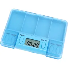 GENERICO - Pastillero con Alarma Digital – 4 Compartimentos + 4 Alarmas Independientes