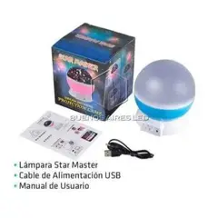 GENERICO - Lámpara proyector de estrellas rosada