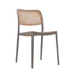 BONNO - Silla De Diseño Net Estrcutura Polipropileno Moderna Color Gris