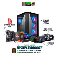 AMD - PC Gamer Ryzen 5 5600GT / RTX 5060 8GB / 48GB / 512GB / B550 / 650W 80+ BRZ