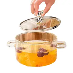 SHUNGA - Olla Vidrio Templado Transparente Resistente Altas Temperaturas Con Tapa