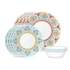 CORELLE - Vajilla Terracotta Dream Estilo Rústico Chic 12 Piezas