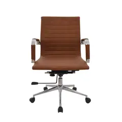 BONNO - Silla De Escritorio Boss Medio Cómoda Moderna Color Camel