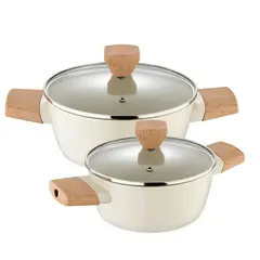 BERGNER - Set x2 Ollas 20 y 24 cm con Tapas - Aluminio Forjado Antiadherente