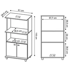 MUEBLES 2020 - Mueble Auxiliar de Cocina Victoria Teca