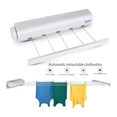 GENERICO - Percha retráctil para ropa interior con cuerda para colgar en la pared