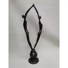 SIN ETIQUETAS - Escultura De Mesa Antigua Bronce Macizo El Equilibrio