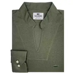 SALVADOR BEACHWEAR - CAMISA DUNNOS FLEX VERDE OLIVA