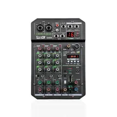 GENERICO - Consola Mixer Pro Dj Ga04 4 Canales Usb Interfaz Grabacion