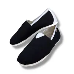 XIAN SHOES - Alpargata clasica mujer negra elastico y ses blanco a45
