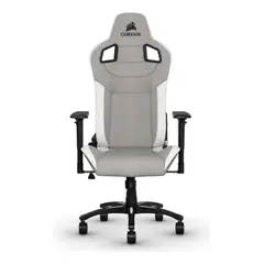 CORSAIR - Silla Gamer T3 Rush grisblanca ergonómica tapizada en tela