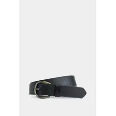 VELEZ - Vélez Cinturón Unifaz Makki De Cuero Para Mujer Placa Reptilia Negro