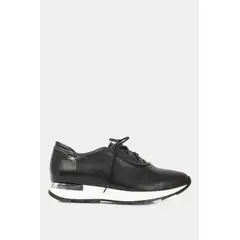 VELEZ - Vélez Zapatos Cordón De Cuero Para Mujer Suela Deportiva Negro