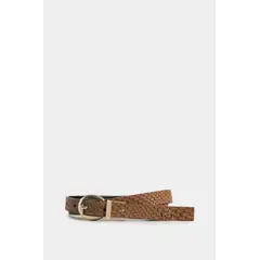 VELEZ - Vélez Cinturón Doble Faz Taipei De Cuero Mujer Mezcla De Texturas Miel