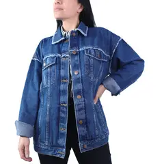 LEC LEE - Chaqueta Denim para Mujer - Índigo Medio