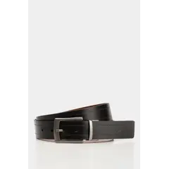 VELEZ - Vélez Cinturón Doble Faz Kafka Cuero Hombre Hebilla Reversible Negro
