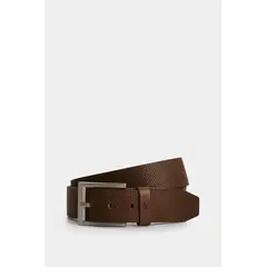 VELEZ - Vélez Cinturón Unifaz Kiat De Cuero Hombre Grabado Placa Cruces Miel