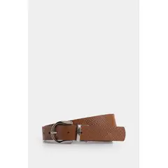 VELEZ - Vélez Cinturón Doble Faz Aki De Cuero Para Mujer Placa Serpiente Miel