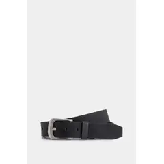 VELEZ - Vélez Cinturón Unifaz Hugo De Cuero Hombre Grabado Placa Lego Negro