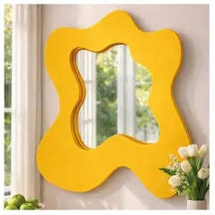 GENERICO - Espejo Decorativo de Pared Forma Orgánica Naranja