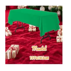 GENERICO - Mantel Plástico Reutilizable Verde Navidad