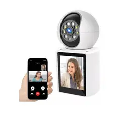 GENERICO - Camara De Seguridad Wifi Con Pantalla Videollamada Robotica Resolución Full 1080