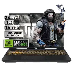 ASUS - PORTÁTIL GAMER INTEL CORE I7-13620H 24GB RAM 1TB SSD RTX 4050 6GB 16" FHD MECHA GRAY